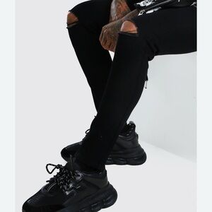 Versace Black Sneakers with White Accents